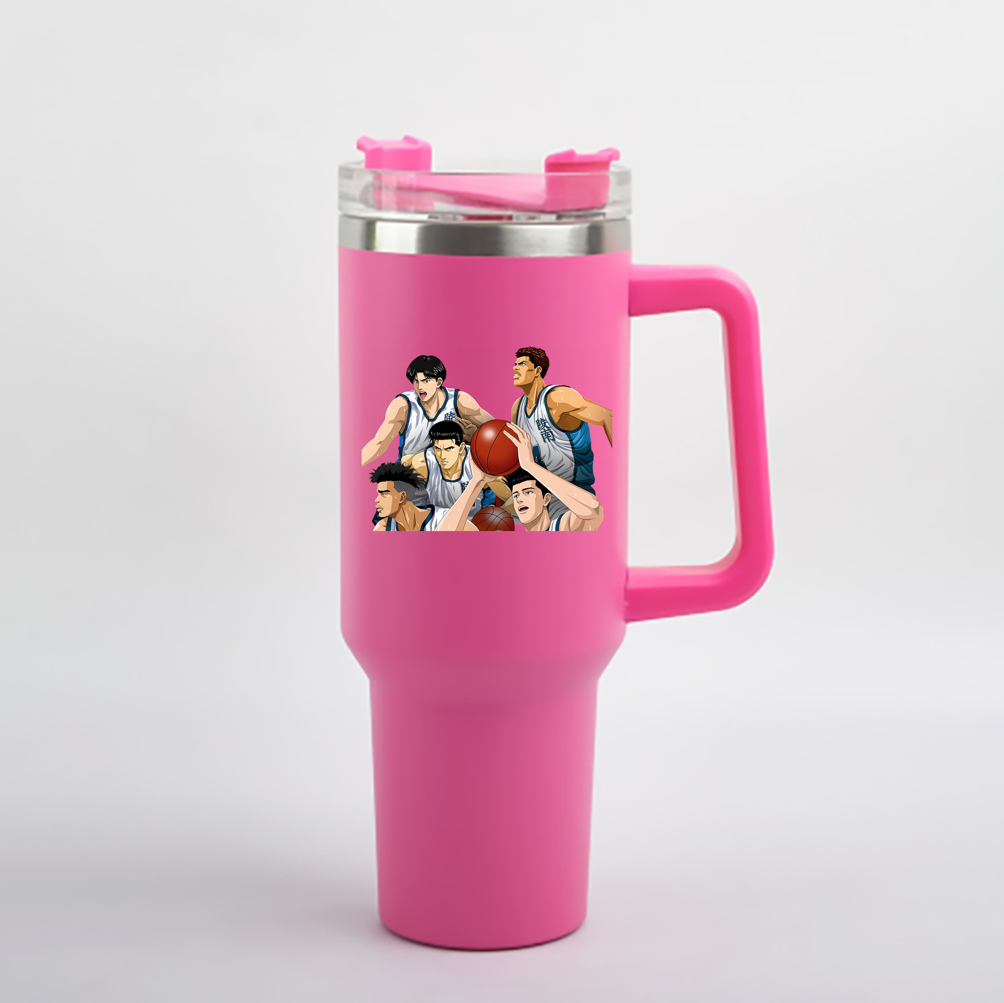 （画像用） SLAM DUNK／スラムダンク 1200mL車用タンブラー - クリスタルステッカー（プラスチックストロー付き）